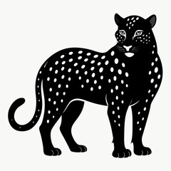animal, leopard, predator, silhouette, graphic, cat, black, design, minimalist, nature, vector, wild, felino, powerful, profile, spot, bold, drawing, mammal, rhino, striking, art, illustration, isolat