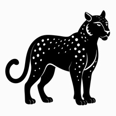 animal, leopard, predator, silhouette, graphic, cat, black, design, minimalist, nature, vector, wild, felino, powerful, profile, spot, bold, drawing, mammal, rhino, striking, art, illustration, isolat