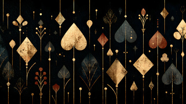 Luxurious Black Playing Cards with Golden Aces and Dice &ndash; Premium Casino Aesthetic in Cinematic Lighting