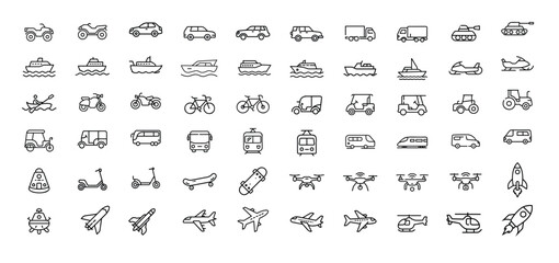 Modern Vehicles Icon Set Vector Illustration © bunny