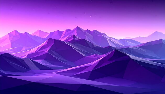 Purple polygon mountainscape