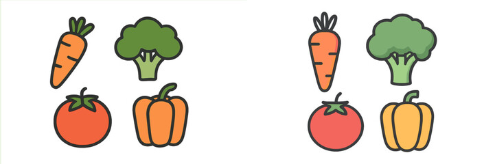 Assortment of fresh healthy organic vegetables including carrot broccoli tomato and bell pepper for nutritious diet and healthy cooking