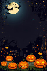 halloween background with pumpkins