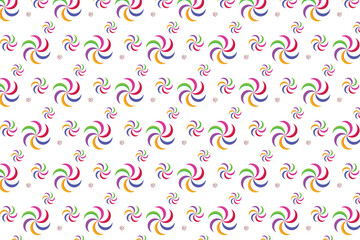 Seamless Colorful Swirl Pattern Abstract Geometric Background