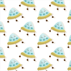 Fototapeta premium pattern, cartoon, seamless, vector, illustration, sea, fish, animal, set, design, wallpaper, space, summer, art, decoration, funny, beach, baby, nature, icon, easter, water, holiday, ornament, ufo