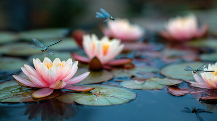 pink water lily