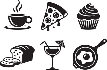 Delicious food icons for menus, recipes, and more