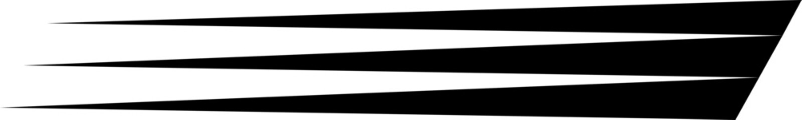 Obraz premium Bold black geometric speed stripe design with sharp triangular shapes. Dynamic abstract element for racing themes, decals, posters, and modern graphics