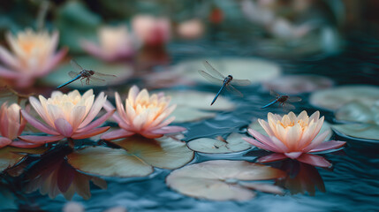 pink water lily