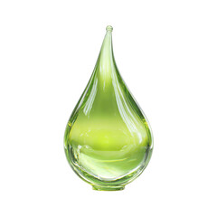 Closeup of a single drop of olive oil isolated on transparent background, showcasing its purity and natural essence