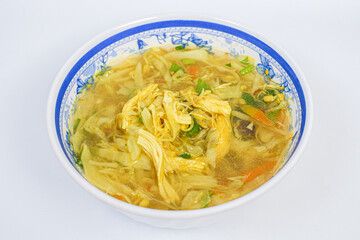 Chicken Soto or Soto Ayam in Indonesia. Soto ayam is a traditional Indonesian dish which uses ingredients such as chicken, vermicelli, bean sprout with turmeric as main ingredient add in the broth.