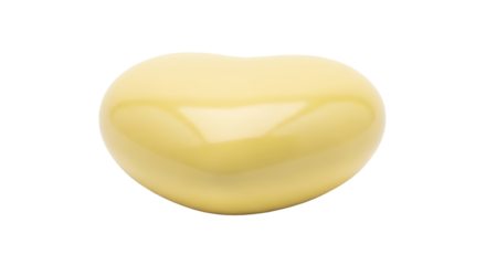 Isolated heart shaped yellow candy for valentine's day or love concept, soft focus