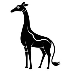 Giraffe Neck Stretch vector clean black silhouette design white background