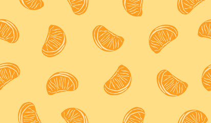 Cute orange fruits pattern background vector design