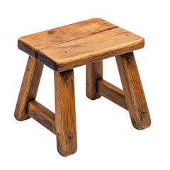 Children's Wooden Step Stool Isolated on White Background for Professional Use
