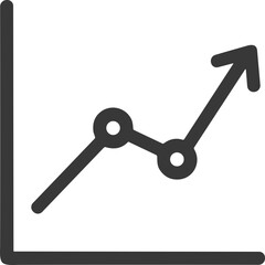 Analytics line graph icon showing growth