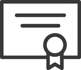 Award certificate icon with ribbon seal