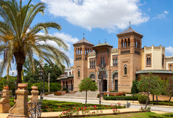 Scenic view of Plaza de America, Seville, Andalusia, Spain.