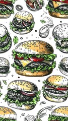 Hand-drawn burger pattern (1)