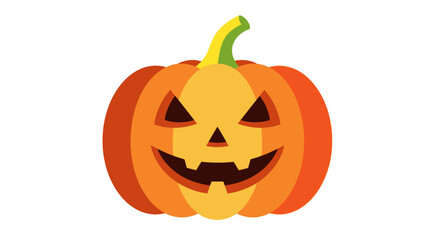 Spooky carved Jack o lantern pumpkin face illustration.
