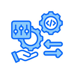 Obraz premium Configuration Management blue color icon