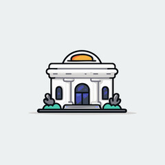 Decorative House Architecture Vector Drawing