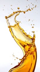 Golden liquid splash against a light background