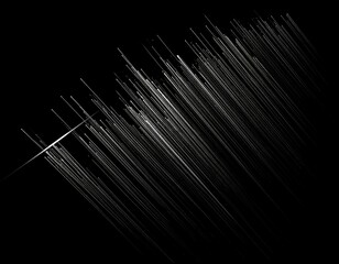 Heavy Rain Streaks with Motion Blur, Photorealistic on Black