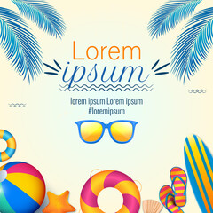 Summer tropical poster and backdrop design 