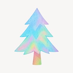 Obraz premium Colorful pastel Christmas tree illustration.