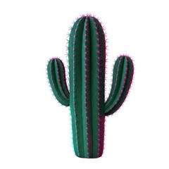Vibrant Neon Cactus Illustration