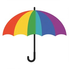 Rainbow Umbrella on White Background