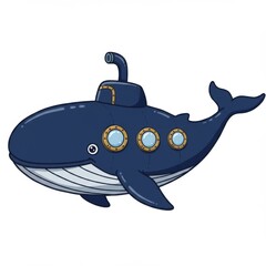 Blue Whale Submarine Illustration