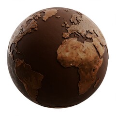 Brown Chocolate Earth Globe Render
