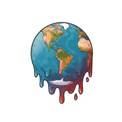 Melting Earth Pixel Art Illustration
