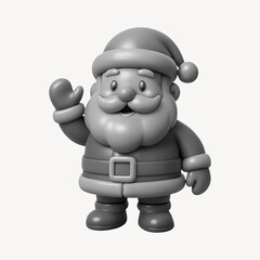 Fototapeta premium Monochrome Santa Claus figurine waving
