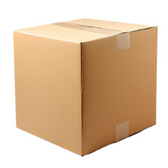Professional Plain Brown Cardboard Box on White Background for Packaging and Shipping Solutions