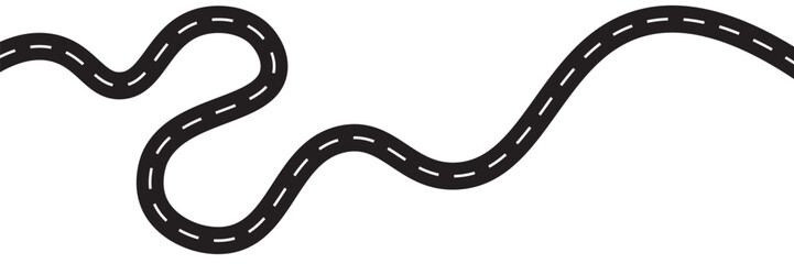 Road infographic timeline template, Horizontal road vector illustration, Seamless highway marking Isolated on white background