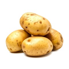 pile of fresh potatoes isolated on white