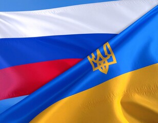 Russian and Ukrainian Flags Together, Symbol of Peace, Unity, Harmony