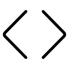 Stylized angle brackets representing code, programming, and digital communication for web development and software design