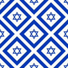 The pattern is "Israel". Seamless graphic background in the colors of the flag of Israel. Vector illustration