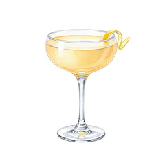 Elegant Cocktail Glass with Lemon Twist for Special Occasions and Events