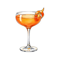 Elegant Cocktail in Glass with Orange Twist - Perfect Drink for Celebrations and Special Occasions