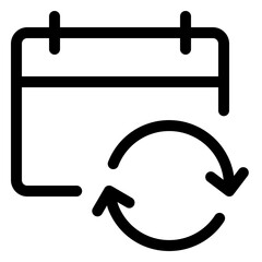 Modern calendar with refresh feature for scheduling and time management applications