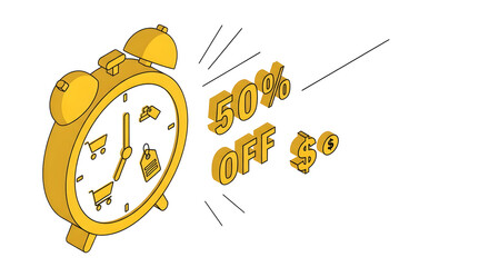 Isometric Alarm Clock with 50 Off Discount