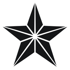 Bold black five pointed star silhouette graphic