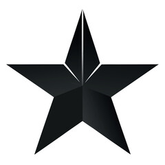 Bold black five pointed star silhouette design