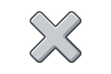 Obraz premium X mark icon. Wrong, incorrect, and false symbol. Close or delete button sign. Negative, error, or rejection concept. Vector illustration in flat cartoon style isolated.