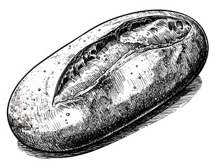Hand-drawn sketch of a loaf of bread